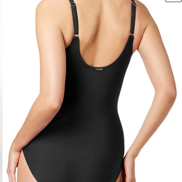 NWT Calvin Klein Tummy Control V Neck One Piece Size 14 - Picture 3 of 6